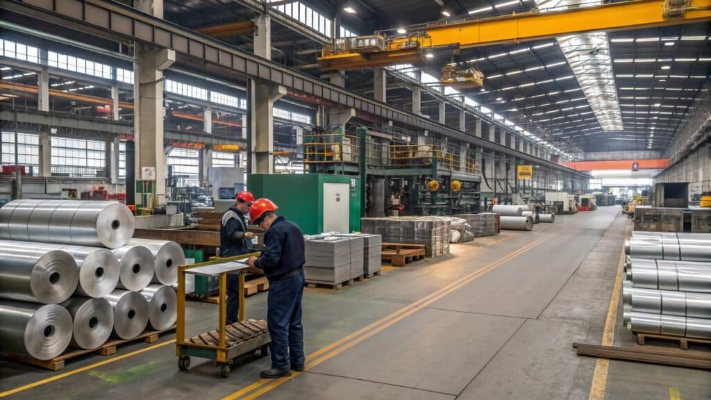 An image showing a steel beam and an aluminum beam of the same size, with a clear visual indication of the weight difference.